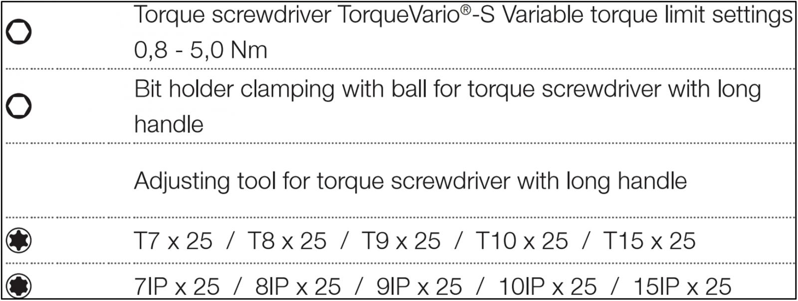 מברג מומנט מתכוונן WIHA TORQUEVARIO 34614